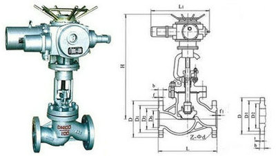 电动法兰截止阀结构图